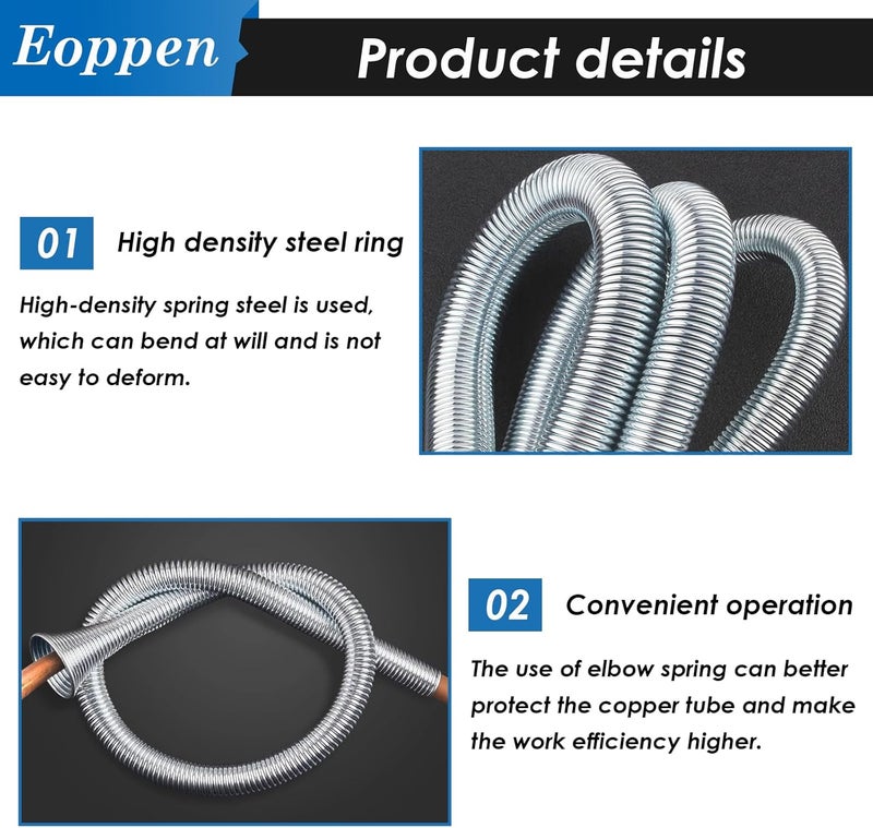 Eoppen Spring Tubing Benders Kit 1/4, 3/8, 1/2, 5/8 and 3/4 Inch 5 in 1 Tube Bender Set for Copper, Brass, Aluminum and Thin Steel Tube - Image 3